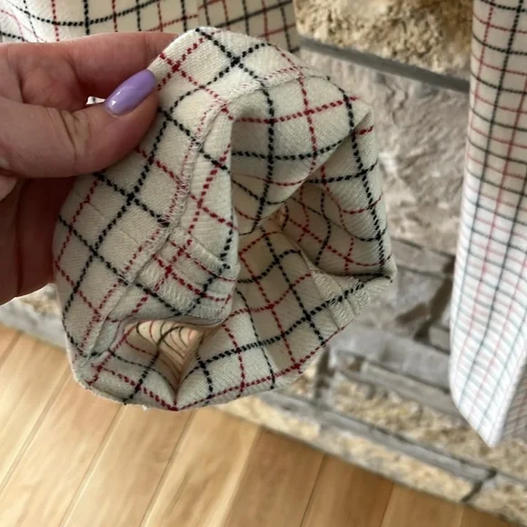 Rag & Bone Poppy High Waisted Pant in Ivory Check Size 4 - Picture 15 of 16